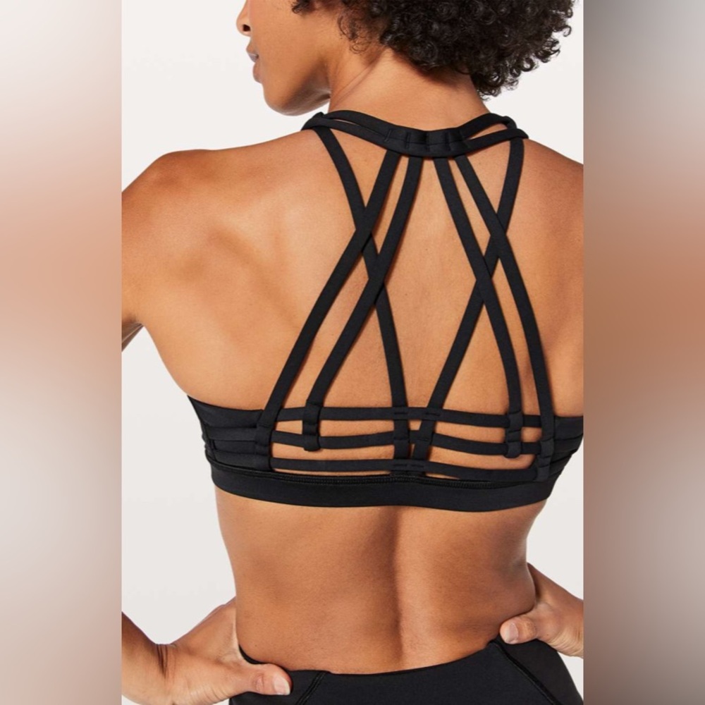 Lululemon Slide With Me Bra Black Women's Sports Bra Size 6
